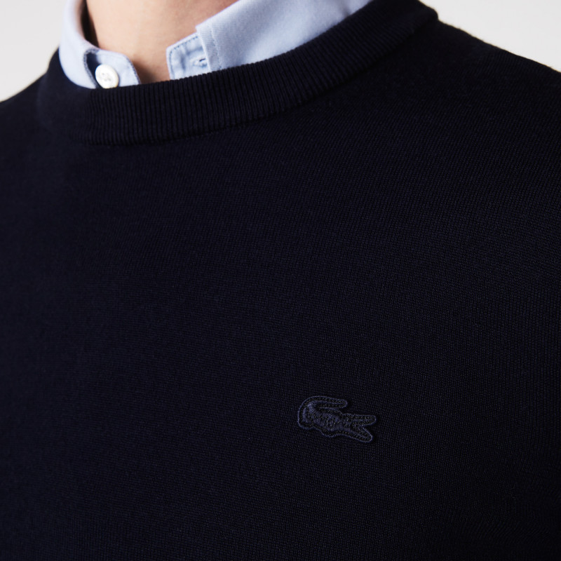 Lacoste \ Pullover Uomo Lana Merino Blu Scuro Prezzo 160,00