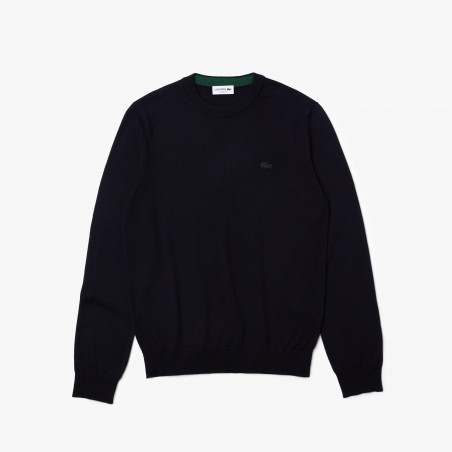 Lacoste \ Pullover Uomo Lana Merino Blu Scuro Prezzo 160,00