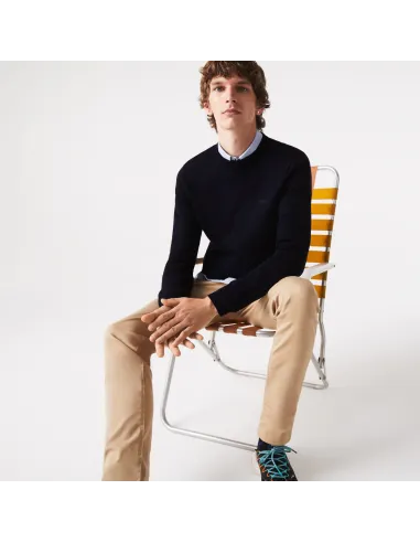 Lacoste \ Pullover Uomo Lana Merino Blu Scuro Prezzo 160,00