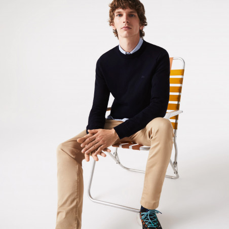 Lacoste \ Pullover Uomo Lana Merino Blu Scuro Prezzo 160,00