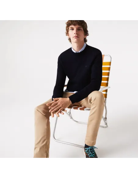 Lacoste \ Pullover Uomo Lana Merino Blu Scuro Prezzo 160,00