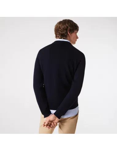 Lacoste \ Pullover Uomo Lana Merino Blu Scuro Prezzo 160,00