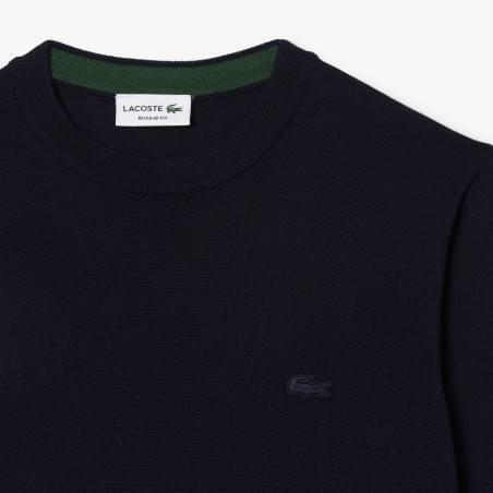 Lacoste \ Pullover Uomo Lana Merino Blu Scuro Prezzo 160,00