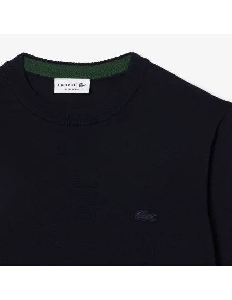 Lacoste \ Pullover Uomo Lana Merino Blu Scuro Prezzo 160,00