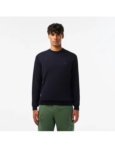 Lacoste \ Pullover Uomo Lana Merino Blu Scuro Prezzo 160,00