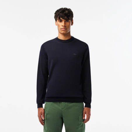 Lacoste \ Pullover Uomo Lana Merino Blu Scuro Prezzo 160,00