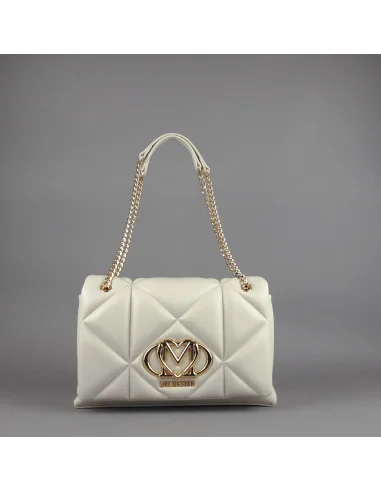Love Moschino \ Borsa A Spalla Donna Pu Trapuntato Avorio Prezzo 230,00