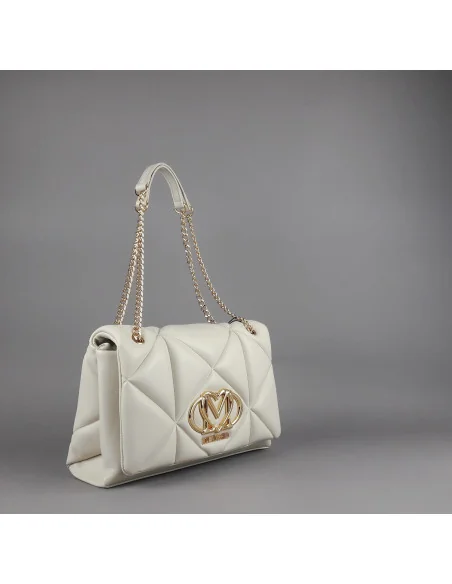 Love Moschino \ Borsa A Spalla Donna Pu Trapuntato Avorio Prezzo 230,00