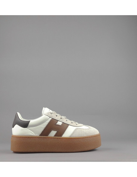 Hogan \ Sneakers Donna H698 Pelle E Camoscio Avorio Prezzo 450,00