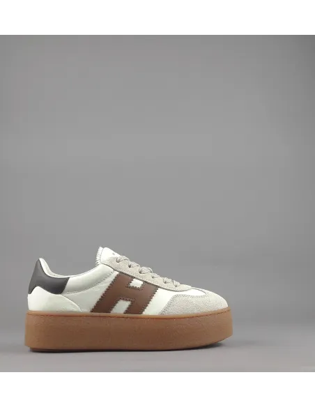 Hogan \ Sneakers Donna H698 Pelle E Camoscio Avorio Prezzo 450,00