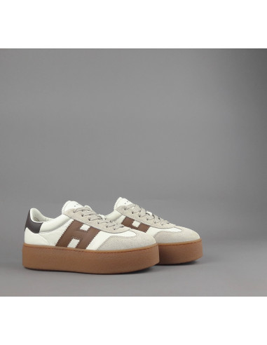 Hogan \ Sneakers Donna H698 Pelle E Camoscio Avorio Prezzo 450,00