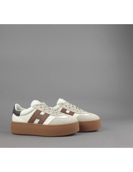 Hogan \ Sneakers Donna H698 Pelle E Camoscio Avorio Prezzo 450,00