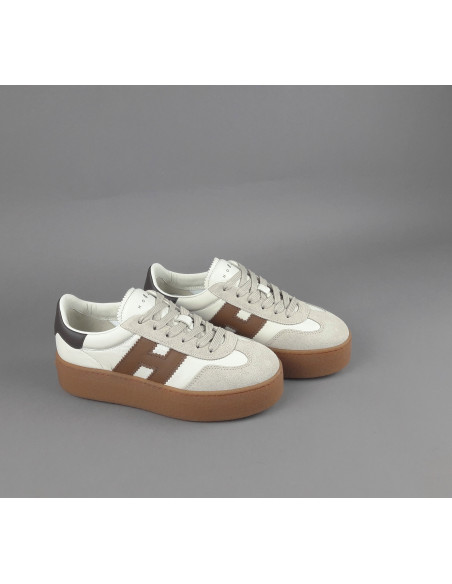 Hogan \ Sneakers Donna H698 Pelle E Camoscio Avorio Prezzo 450,00