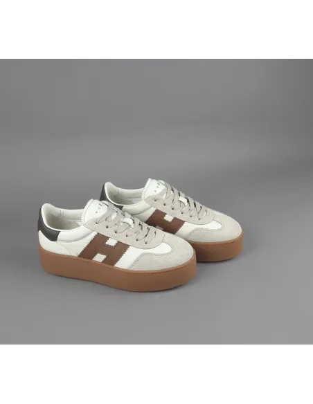 Hogan \ Sneakers Donna H698 Pelle E Camoscio Avorio Prezzo 450,00