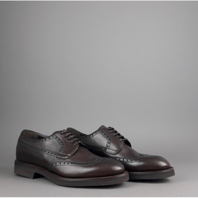 Barrett Derby Uomo Pelle Testa Di Moro Bucature Brogue Prezzo 370,00