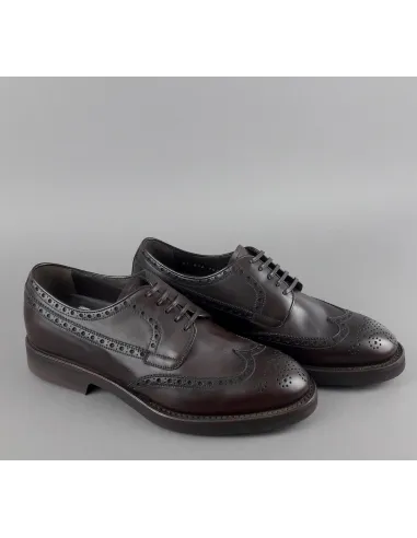 Barrett Derby Uomo Pelle Testa Di Moro Bucature Brogue Prezzo 370,00