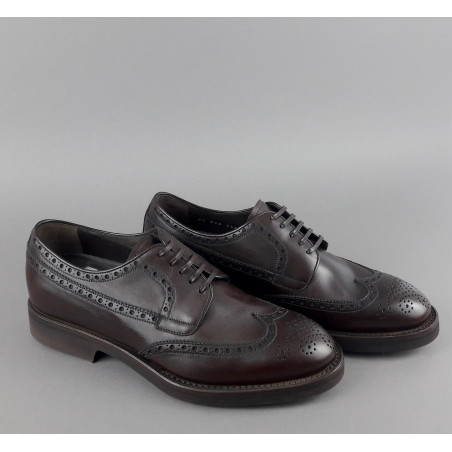 Barrett Derby Uomo Pelle Testa Di Moro Bucature Brogue Prezzo 370,00