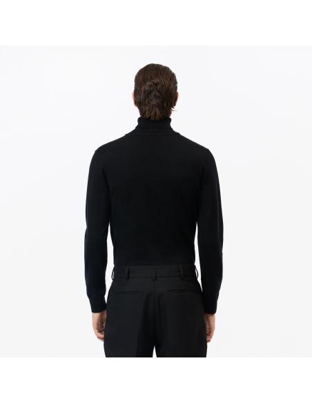 Lacoste \ Maglia Uomo Collo Alto Lana Merino Nero Prezzo 165,00