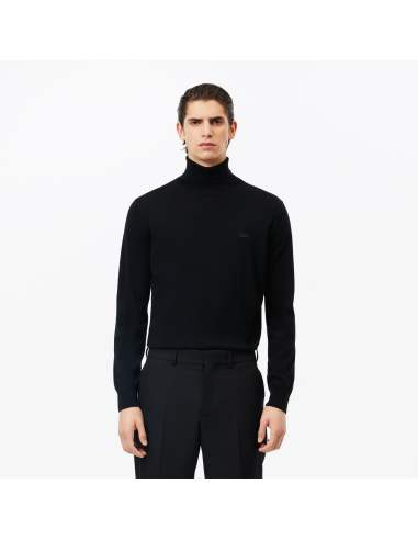 Lacoste \ Maglia Uomo Collo Alto Lana Merino Nero Prezzo 165,00