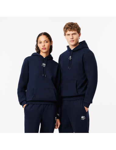 Lacoste \ Felpa Uomo Con Cappuccio E Stampa Cotone Blu Scuro Prezzo 155,00