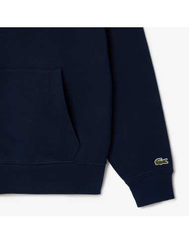 Lacoste \ Felpa Uomo Con Cappuccio E Stampa Cotone Blu Scuro Prezzo 155,00