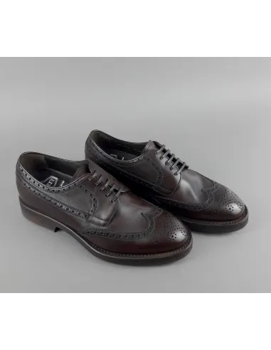 Barrett Derby Uomo Pelle Testa Di Moro Bucature Brogue Prezzo 370,00