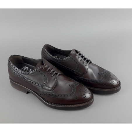Barrett Derby Uomo Pelle Testa Di Moro Bucature Brogue Prezzo 370,00