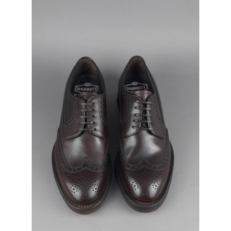 Barrett Derby Uomo Pelle Testa Di Moro Bucature Brogue Prezzo 370,00