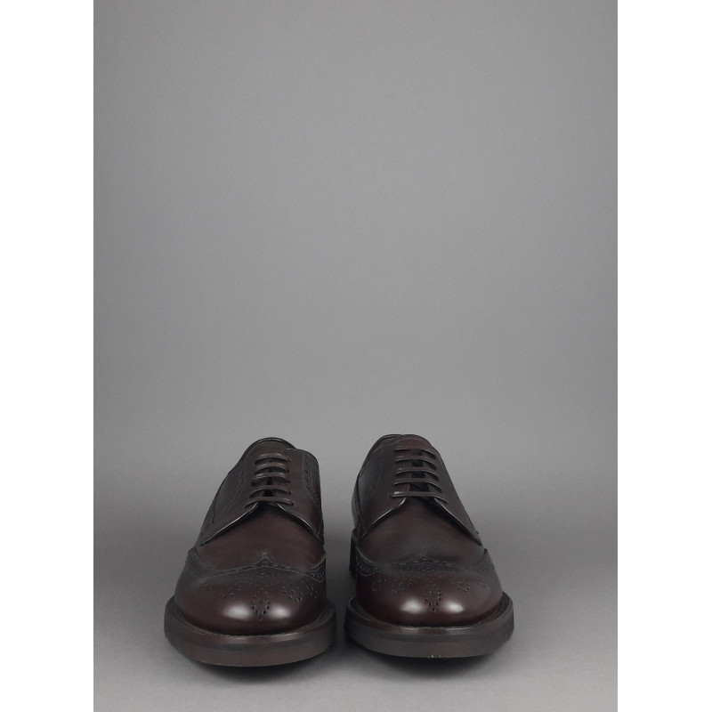 Barrett Derby Uomo Pelle Testa Di Moro Bucature Brogue Prezzo 370,00