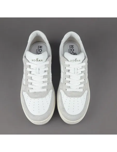 Hogan \ Sneakers Uomo H630 Camoscio Ghiaccio Pelle Bianco Prezzo 420,00
