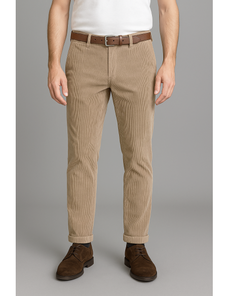 Clark \ Pantalone Uomo Mark Velluto A Coste Beige Opaco Prezzo 89,00