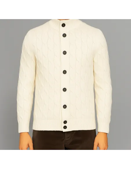 Filippo De Laurentiis \ Cardigan Blusotto Uomo Bianco Opaco Prezzo 265,00