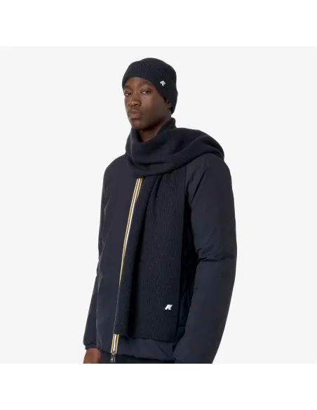 K-Way \ Sciarpa Unisex Lana A Coste Blu Scuro Melange Prezzo 70,00