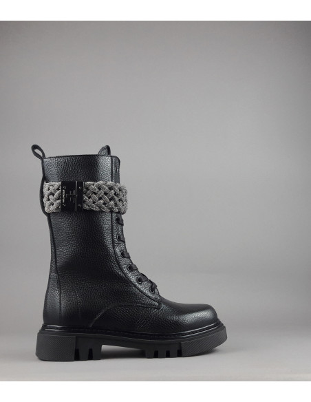 Stokton \ Anfibio Donna Pelle Bottalata Nero Prezzo 290,00