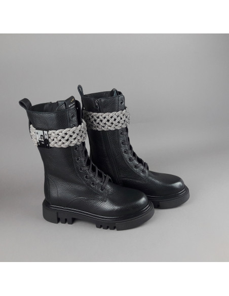 Stokton \ Anfibio Donna Pelle Bottalata Nero Prezzo 290,00