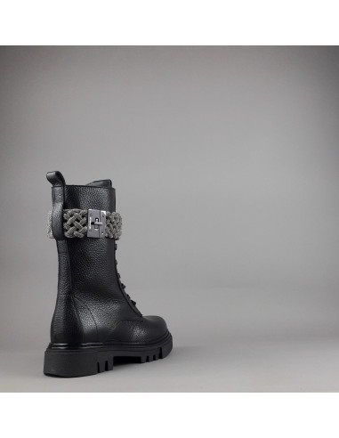 Stokton \ Anfibio Donna Pelle Bottalata Nero Prezzo 290,00