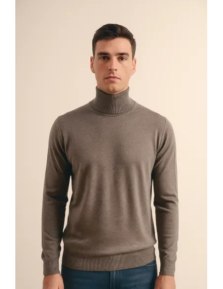 Filippo De Laurentiis \ Maglia Uomo Collo Alto Lana Talpa Scuro Prezzo 165,00