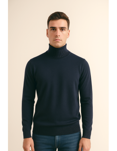 Filippo De Laurentiis \ Maglia Uomo Collo Alto Lana Blu Scuro Prezzo 165,00