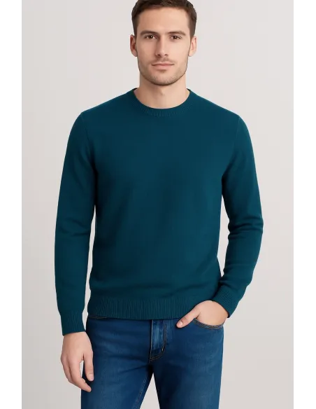 Filippo De Laurentiis \ Maglia Uomo Lana Merino Tintocapo Blu Petrolio Prezzo 156,00