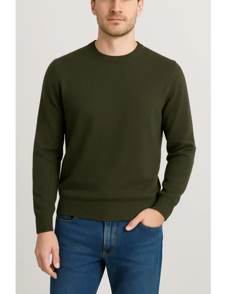 Filippo De Laurentiis \ Maglia Uomo Lana Merino Tintocapo Verde Militare Scuro Prezzo 156,00