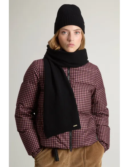Woolrich \ Sciarpa Cappello Kit Unisex Misto Lana Nero Prezzo 140,00