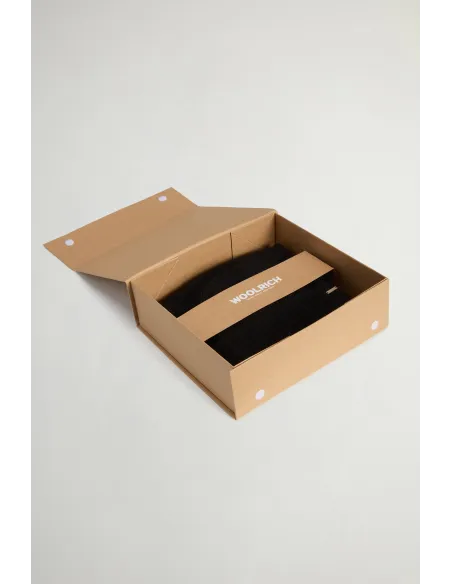 Woolrich \ Sciarpa Cappello Kit Unisex Misto Lana Nero Prezzo 140,00