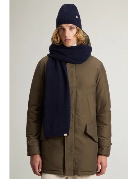 Woolrich \ Sciarpa Cappello Kit Unisex Misto Lana Blu Scuro Prezzo 140,00