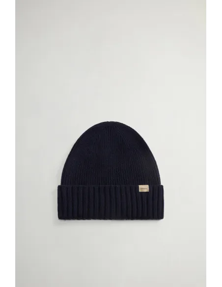Woolrich \ Sciarpa Cappello Kit Unisex Misto Lana Blu Scuro Prezzo 140,00