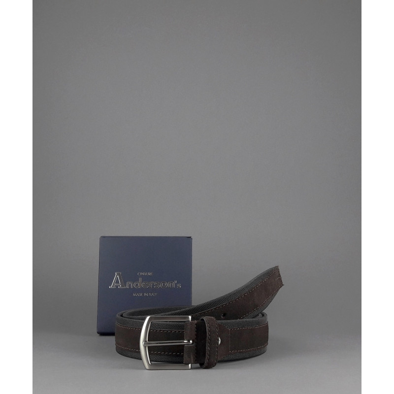 Anderson's \ Cintura Uomo Tela Camoscio Marrone Scuro Prezzo 110,00