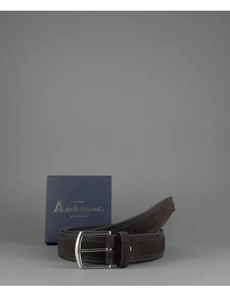 Anderson's \ Cintura Uomo Tela Camoscio Marrone Scuro Prezzo 110,00