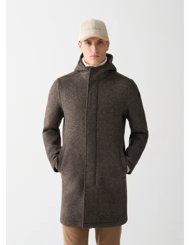 Colmar \ Cappotto Uomo Lungo In Panno Di Lana Marrone Prezzo 429,00