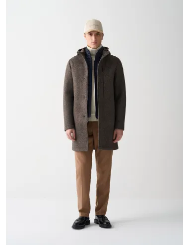Colmar \ Cappotto Uomo Lungo In Panno Di Lana Marrone Prezzo 429,00