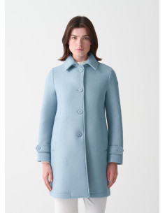 Colmar \ Cappotto Donna Lungo In Panno Di Lana Azzurro Ceruleo Prezzo 399,00