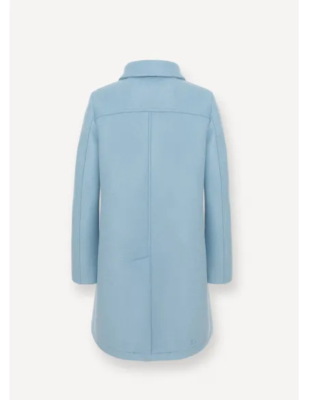 Colmar \ Cappotto Donna Lungo In Panno Di Lana Azzurro Ceruleo Prezzo 399,00
